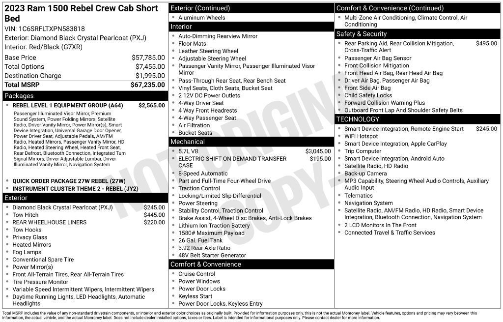 Used 2023 RAM 1500 Rebel w/ Rebel Level 1 Equipment Group AWD/4WD image 25