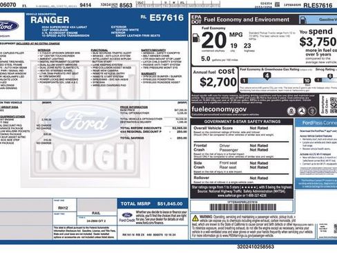 Used 2024 Ford Ranger Lariat w/ Advanced Towing Package image 12