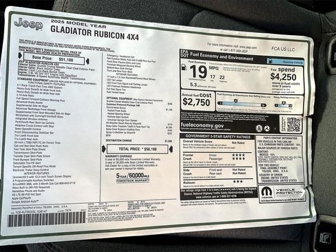 New 2025 Jeep Gladiator Rubicon w/ Convenience Group image 14