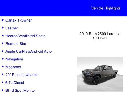 Used 2019 RAM 2500 Laramie AWD/4WD image 2