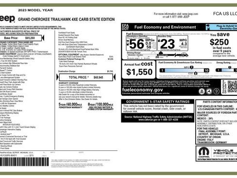 Used 2023 Jeep Grand Cherokee Trailhawk AWD/4WD image 4