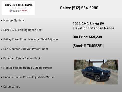 New 2026 GMC Sierra EV Elevation w/ Premium Package AWD/4WD image 24