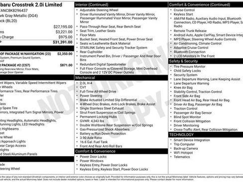 Used 2019 Subaru Crosstrek 2.0i Limited w/ Moonroof Package w/Navigation image 19