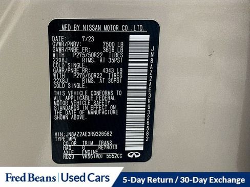 Used 2024 INFINITI QX80 Premium Select w/ Cargo Package AWD/4WD image 36
