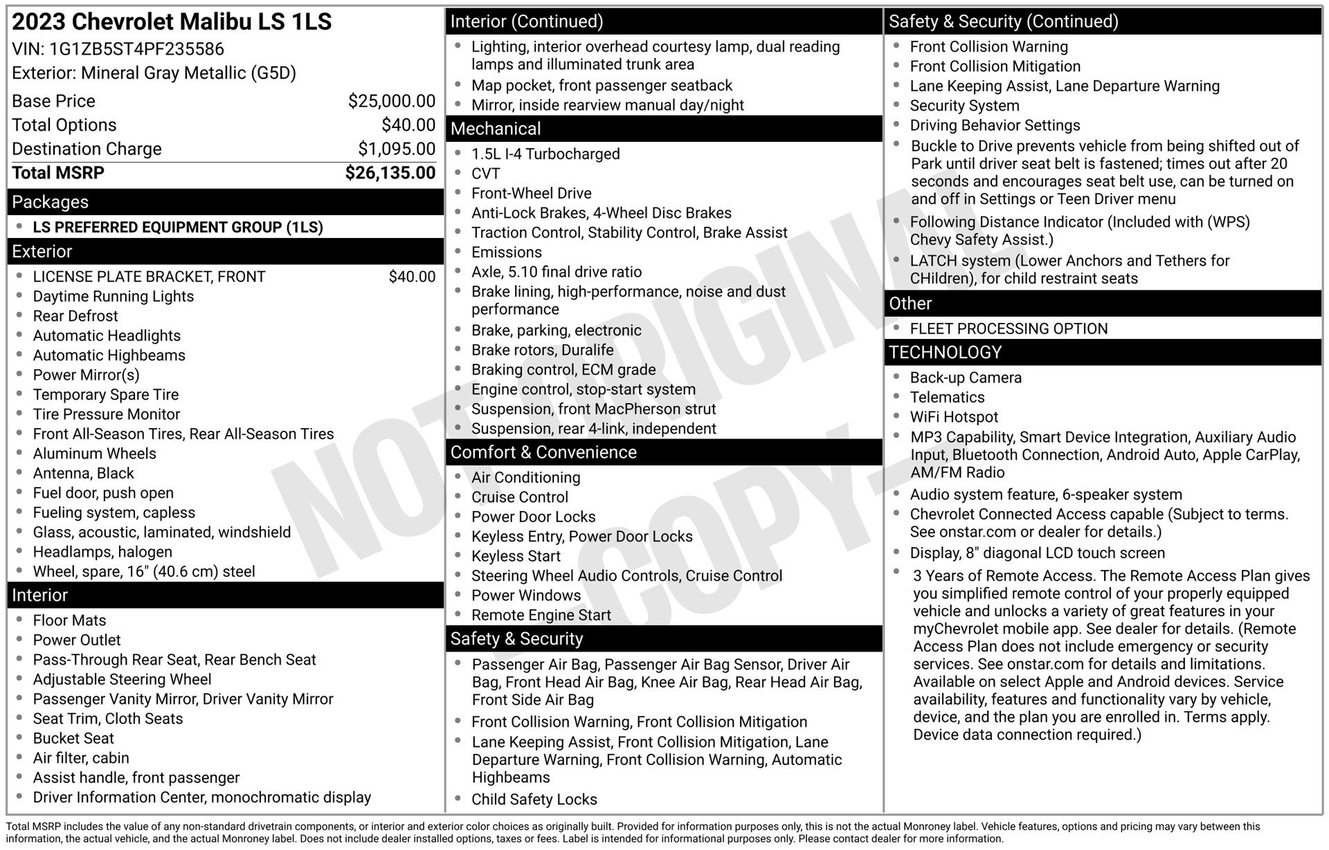 Used 2023 Chevrolet Malibu LS FWD image 4