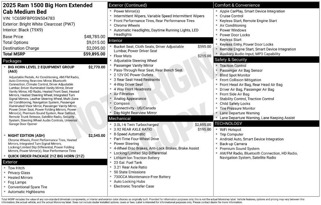 New 2025 RAM 1500 Big Horn AWD/4WD image 5