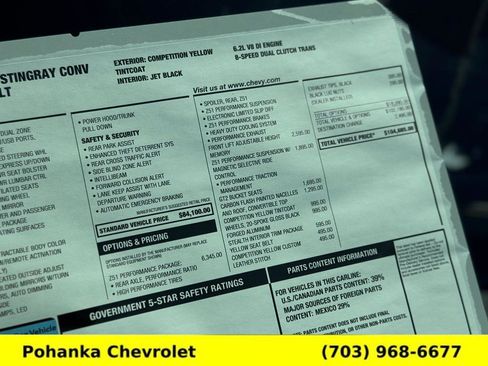 New 2026 Chevrolet Corvette Stingray Preferred Conv w/ Z51 Performance Package image 17