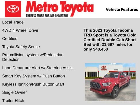 Certified 2023 Toyota Tacoma TRD Sport image 6