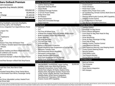 Certified 2025 Subaru Outback Premium AWD/4WD image 34