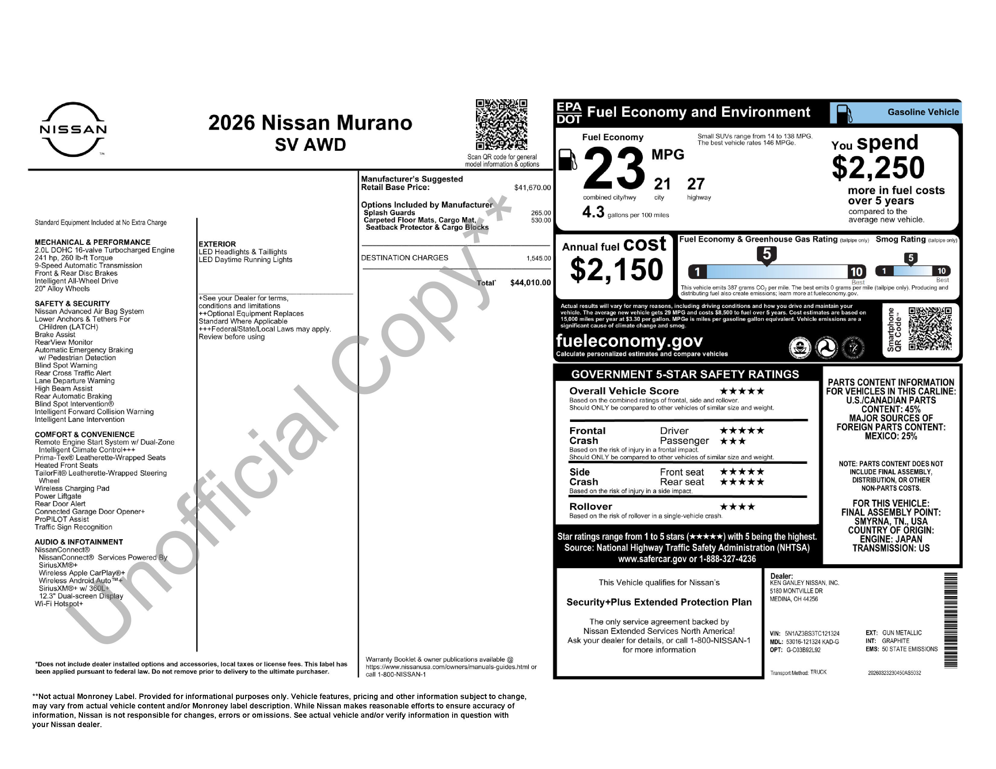 Certified 2026 Nissan Murano SV AWD/4WD image 2