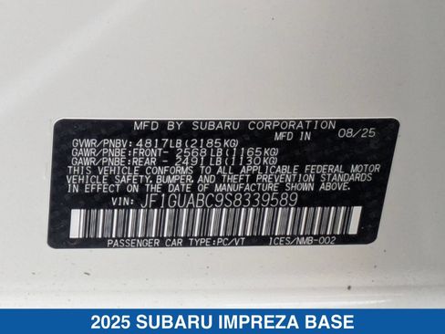 Certified 2025 Subaru Impreza 2.0i AWD/4WD image 41