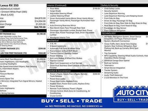 Used 2018 Lexus RX 350 AWD w/ Luxury Package image 1