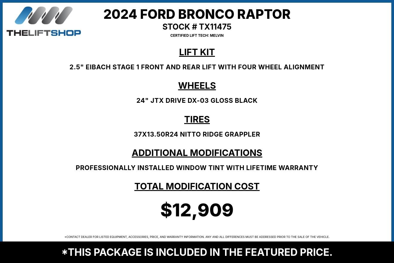 Used 2024 Ford Bronco Raptor AWD/4WD image 2