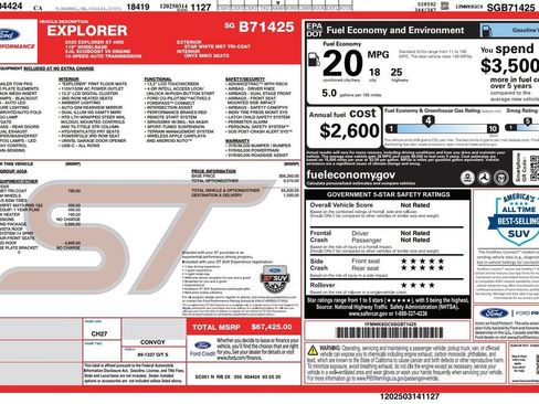 Used 2025 Ford Explorer ST w/ Sun And Sound Package AWD/4WD image 4