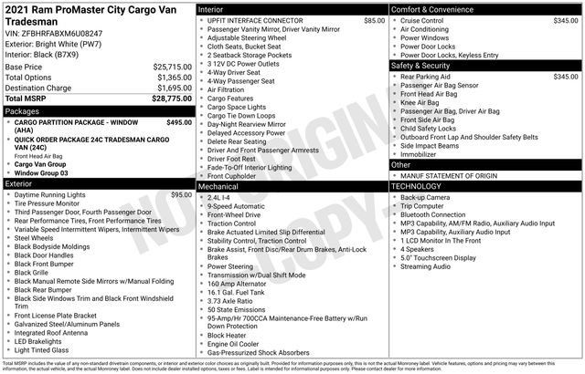 Used 2021 RAM ProMaster City Tradesman FWD image 3