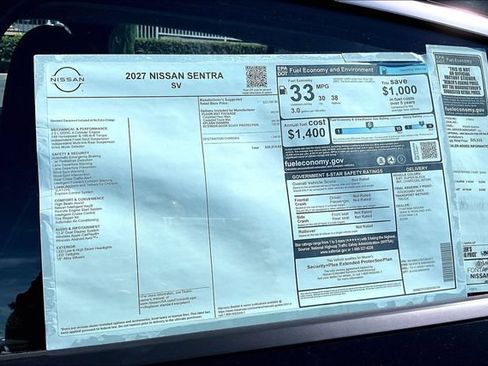 New 2027 Nissan Sentra SV FWD image 13