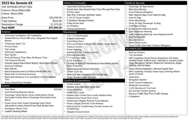 Certified 2023 Kia Sorento EX FWD image 34