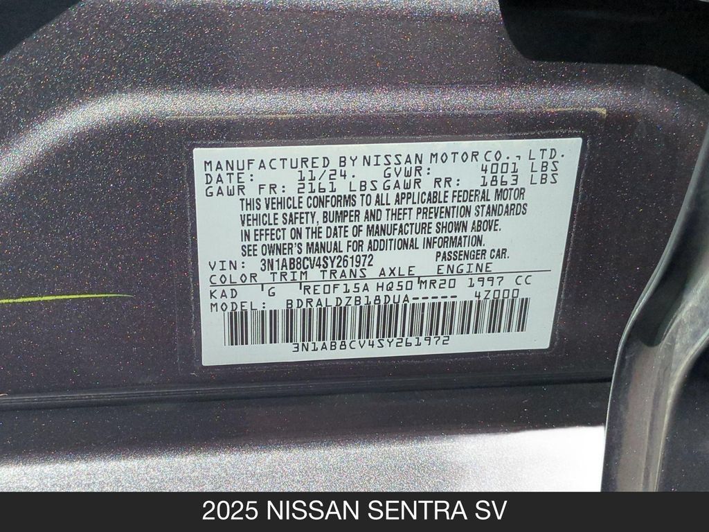 Certified 2025 Nissan Sentra SV FWD image 24