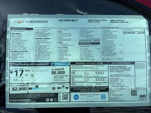New 2026 Chevrolet Tahoe LT w/ Comfort Package AWD/4WD image 35