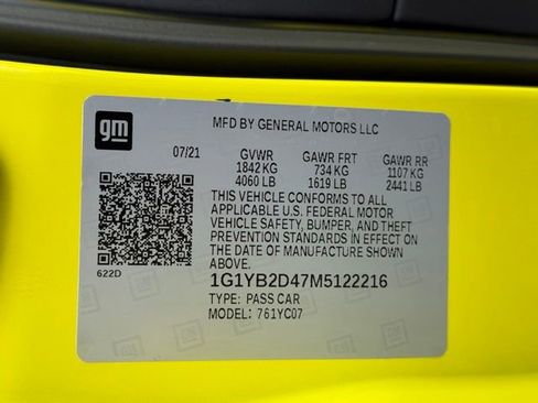 Certified 2021 Chevrolet Corvette Stingray Preferred Cpe w/ Z51 Performance Package RWD image 26