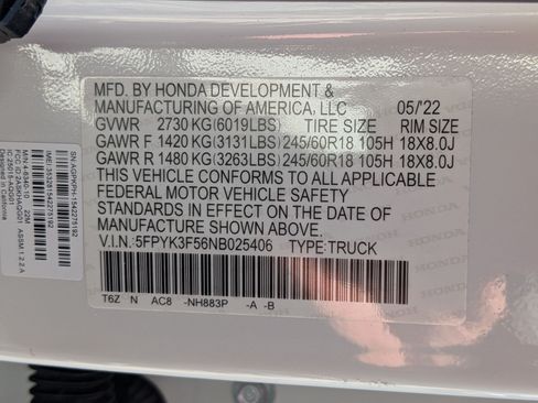 Used 2022 Honda Ridgeline RTL image 37