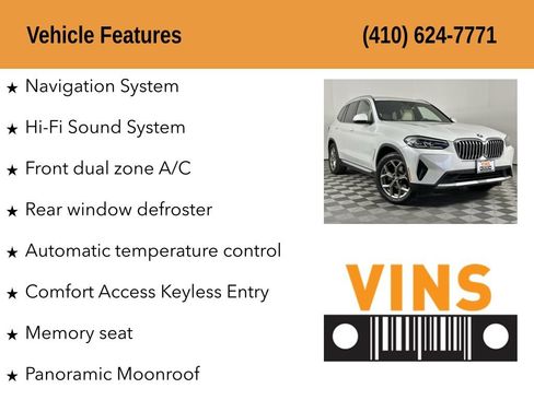 Used 2022 BMW X3 xDrive30i w/ Convenience Package AWD/4WD image 5