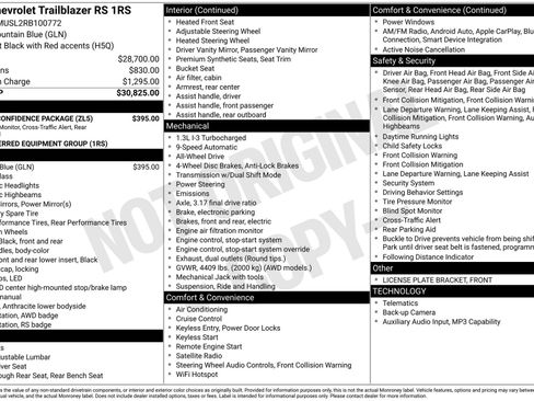 Used 2024 Chevrolet TrailBlazer RS w/ Driver Confidence Package AWD/4WD image 3