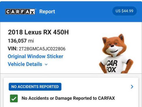 Used 2018 Lexus RX 450h AWD w/ Premium Package image 6