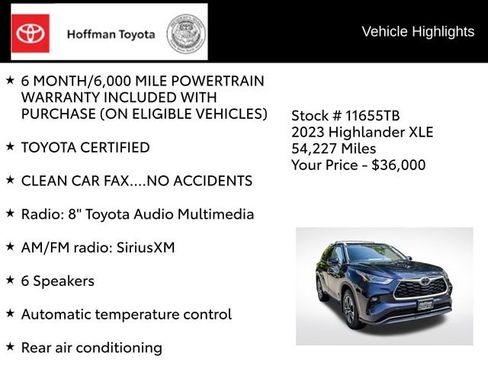 Used 2023 Toyota Highlander XLE AWD/4WD image 8