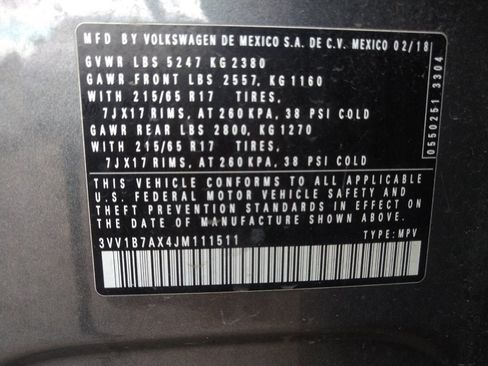 Used 2018 Volkswagen Tiguan S FWD image 33