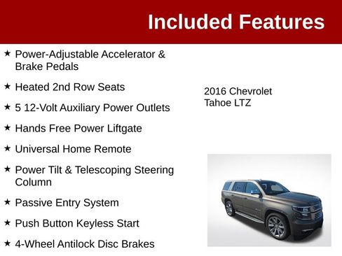 Used 2016 Chevrolet Tahoe LTZ AWD/4WD image 4