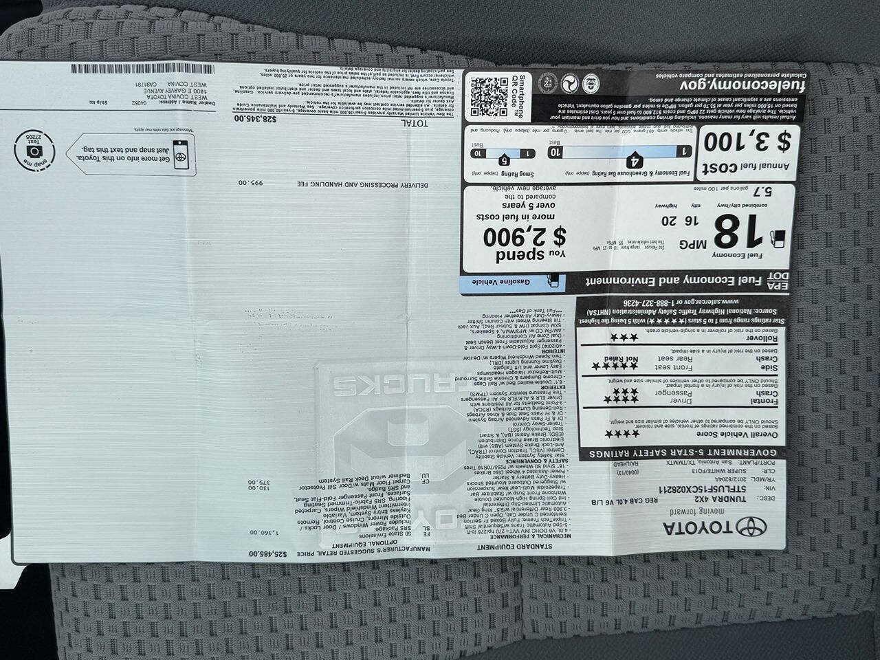 Used 2012 Toyota Tundra 2WD Regular Cab Long Bed w/ SR5 Pkg image 59