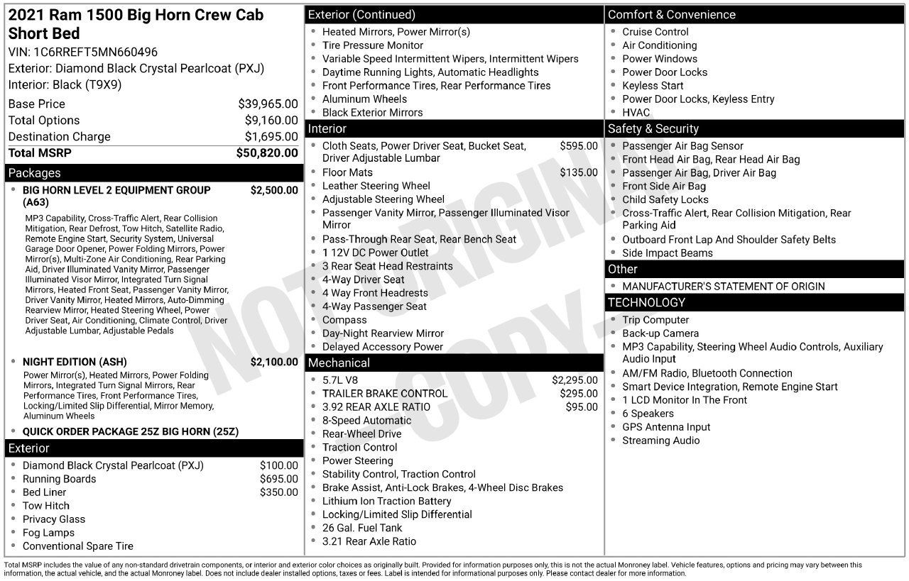Used 2021 RAM 1500 Big Horn RWD image 31