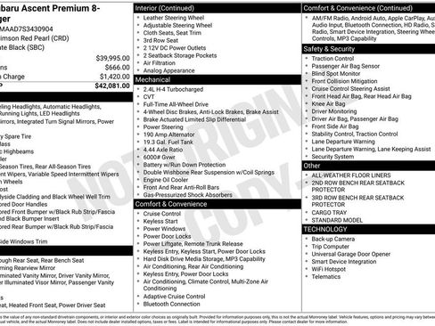 Certified 2025 Subaru Ascent Premium image 46
