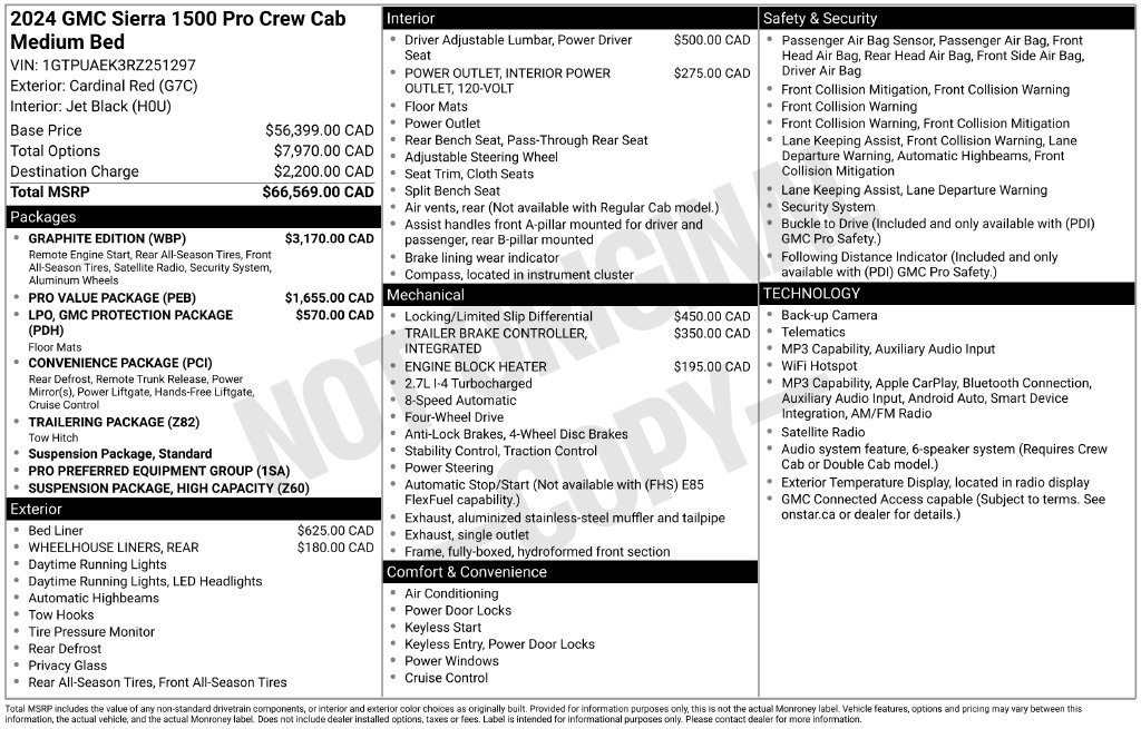 Used 2024 GMC Sierra 1500 Pro w/ Graphite Edition AWD/4WD image 17