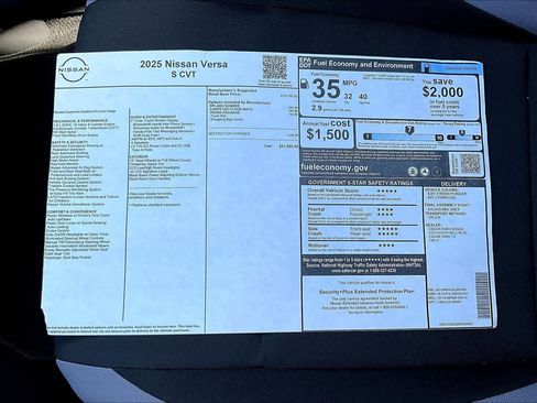 New 2025 Nissan Versa S w/ Trunk Package image 21
