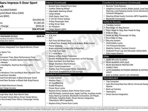 Used 2022 Subaru Impreza 2.0i Sport w/ Popular Package #3 image 4