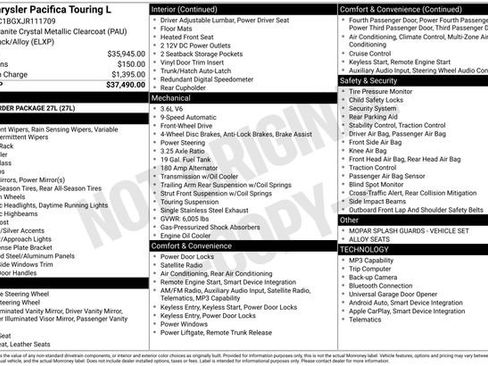 Used 2018 Chrysler Pacifica Touring-L FWD image 4