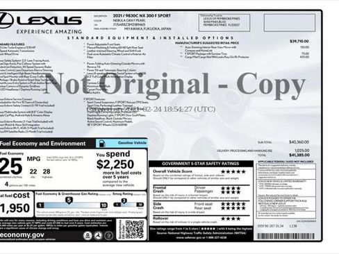 Used 2021 Lexus NX 300 F Sport w/ Accessory Package 2 FWD image 4