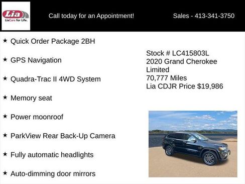 Certified 2020 Jeep Grand Cherokee Limited AWD/4WD image 6