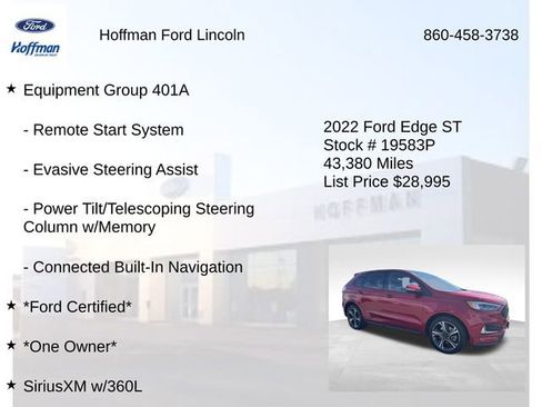 Certified 2022 Ford Edge ST w/ Equipment Group 401A AWD/4WD image 18