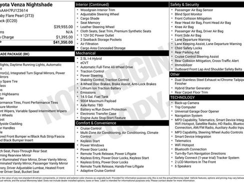 Used 2023 Toyota Venza Nightshade AWD/4WD image 8