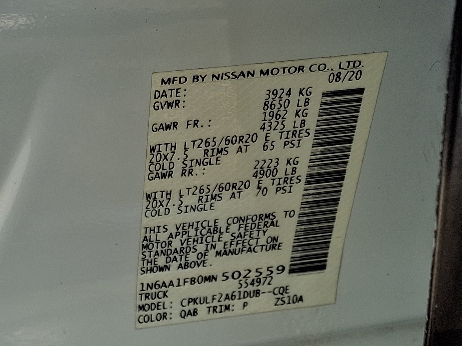 Used 2021 Nissan Titan Platinum Reserve w/ Moonroof Package AWD/4WD image 26