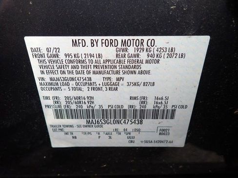Used 2022 Ford EcoSport SE w/ Interior Protection Package AWD/4WD image 14