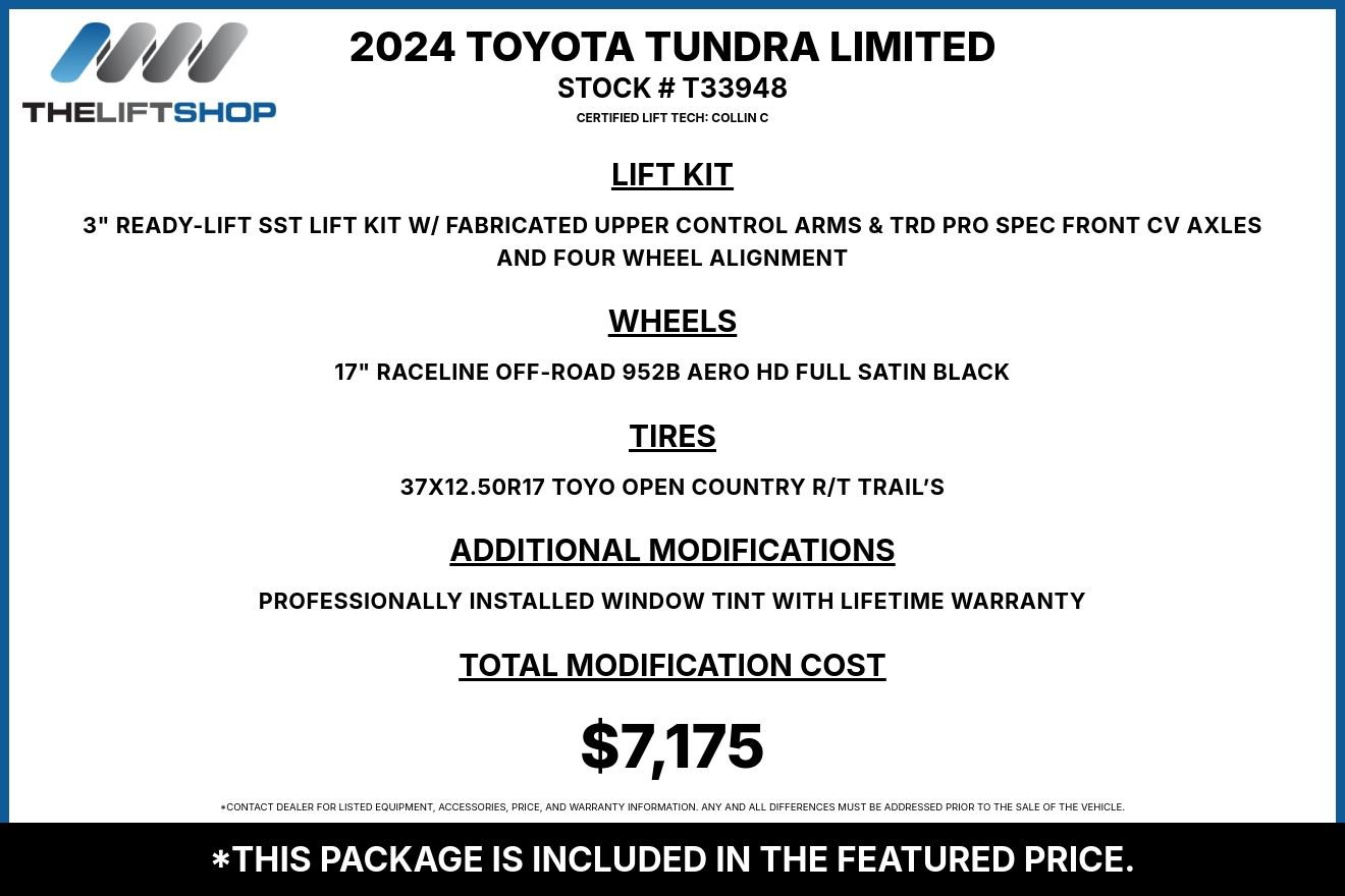 Used 2024 Toyota Tundra Limited w/ TRD Off-Road Package AWD/4WD image 2