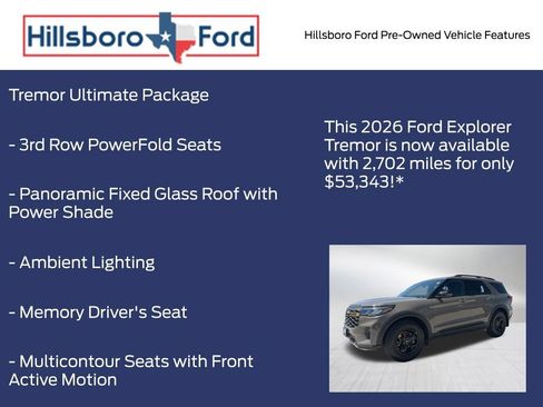 Used 2026 Ford Explorer Tremor w/ Tremor Ultimate Package AWD/4WD image 3