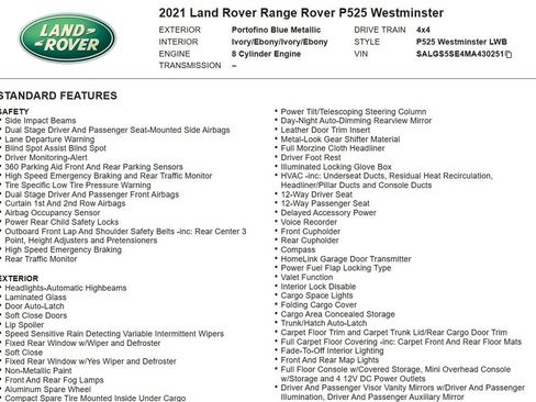 Used 2021 Land Rover Range Rover P525 Westminster Edition LWB AWD/4WD image 17