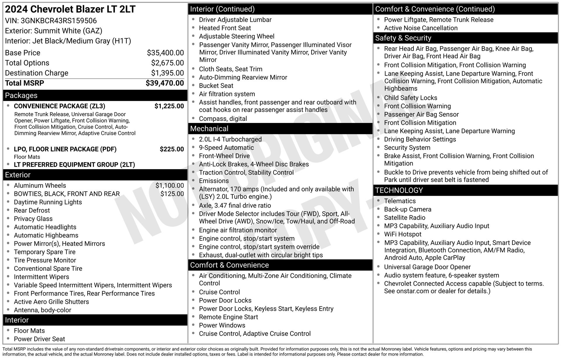 Used 2024 Chevrolet Blazer LT w/ Convenience Package FWD image 4