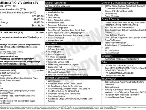 New 2026 Cadillac Lyriq V w/ LPO, Floor Liner Package image 37
