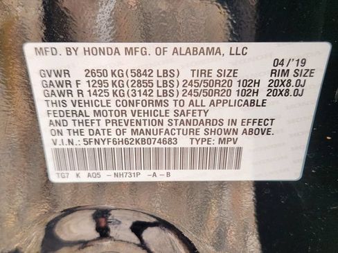 Used 2019 Honda Pilot Touring image 26